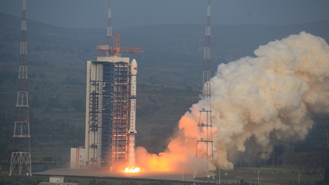 Vệ tinh Gaofen 3 được phóng lên bằng tên lửa Trường Chinh 4C hôm 10/8. Ảnh: Xinhua