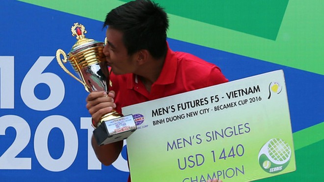 Hoàng Nam đang cho thấy sự tiến bộ rõ rệt qua loạt giải Men’s Futures ở Bình Dương. Ảnh: PV