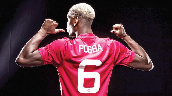 Áo đấu của Paul Pogba đang bán chạy nhất ở Ngoại hạng Anh