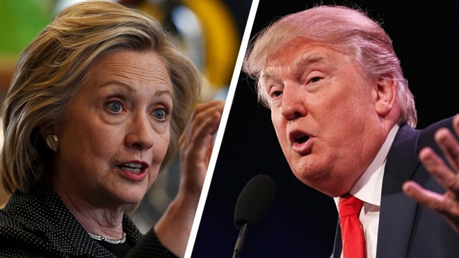 Bà Hillary Clinton hay ông Donald Trump sẽ chiến thắng trong cuộc bầu cử tổng thống ngày 8/11?. Ảnh: Fiscal Times