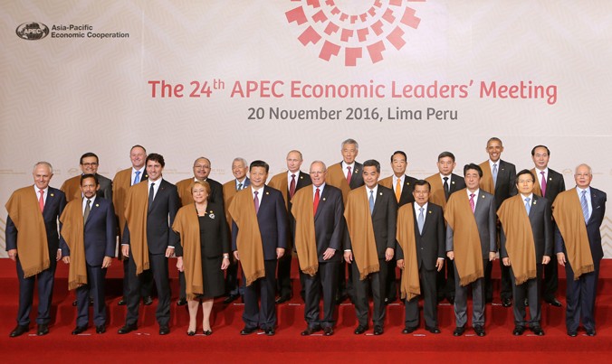Các trưởng đoàn dự Hội nghị cấp cao APEC lần thứ 24. Ảnh: TTXVN