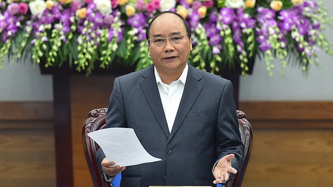Thủ tướng Nguyễn Xuân Phúc phát biểu tại phiên họp thường kỳ Chính phủ chiều 28/11