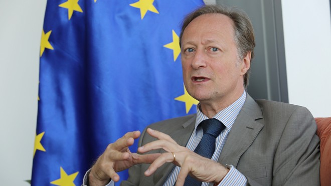 Đại sứ, Trưởng Phái đoàn Liên minh châu Âu (EU) tại Việt Nam Bruno Angelet. Ảnh: Như Ý