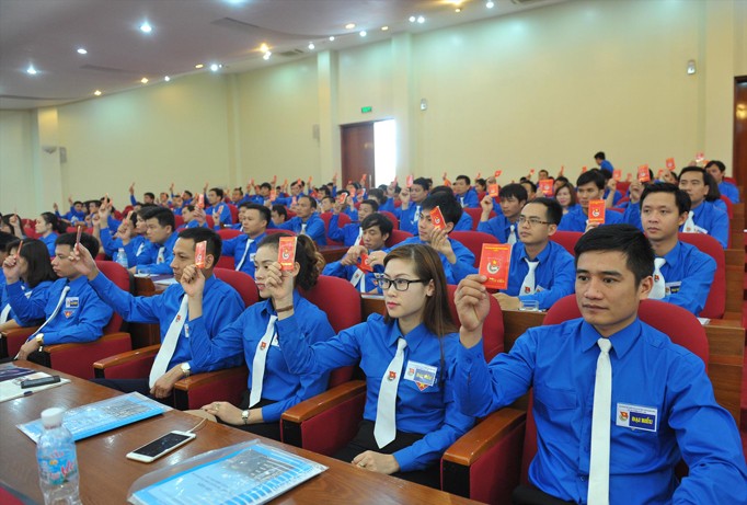  Đại hội Đoàn là sinh hoạt chính trị quan trọng của tuổi trẻ (trong ảnh, đại hội Đoàn Than Quảng Ninh lần thứ V nhiệm kỳ 2017-2022). Ảnh: Xuân Tùng.