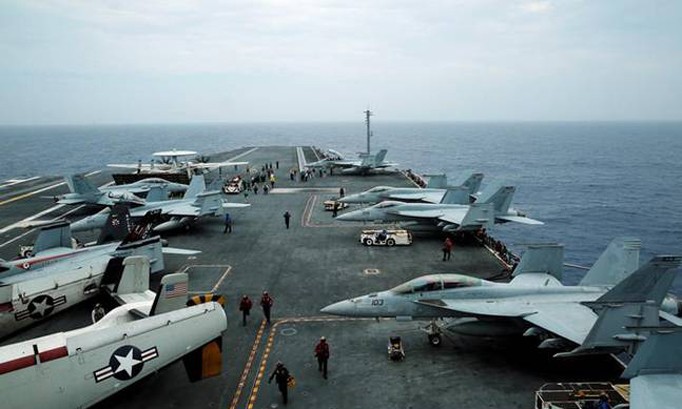 Mỹ, Nhật Bản và Ấn Độ tập trận chung hải quân Malabar 2016 gần đảo Okinawa của Nhật Bản. Ảnh: India Today.