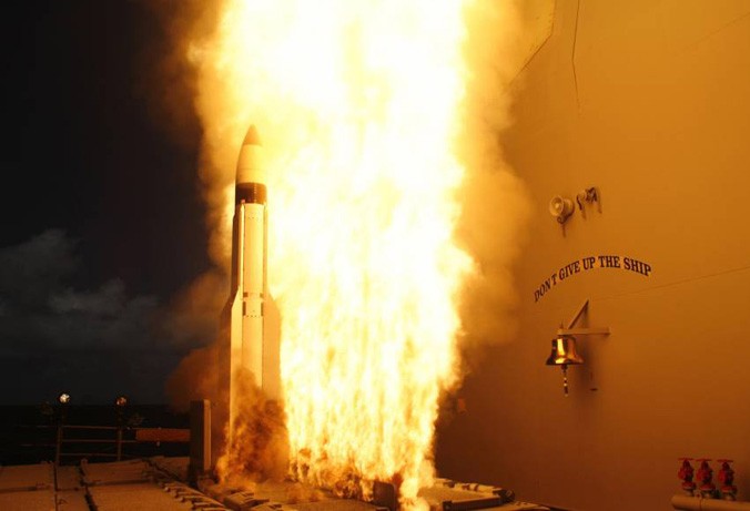 Một tên lửa Standard Missile-3 Block IIA trong lần được phóng trong một vụ thử từ tuần dương hạm USS Lake Erie. Ảnh: US Navy.
