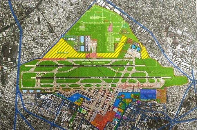 Phương án đề xuất mở rộng sân bay Tân Sơn Nhất của tư vấn Pháp.