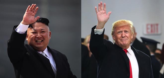 Nhà lãnh đạo Triều Tiên Kim Jong-un và Tổng thống Mỹ Donald Trump đồng ý gặp nhau vào tháng Năm. Ảnh: AP-Getty Images.