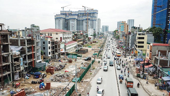 Ðường Vành đai II đã được quận Hai Bà Trưng hoàn thành GPMB. Ảnh: Mạnh Thắng.