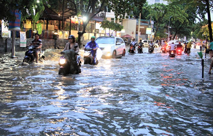 Khu vực phường Thảo Điền, quận 2 thường xuyên ngập nặng dù mưa không lớn