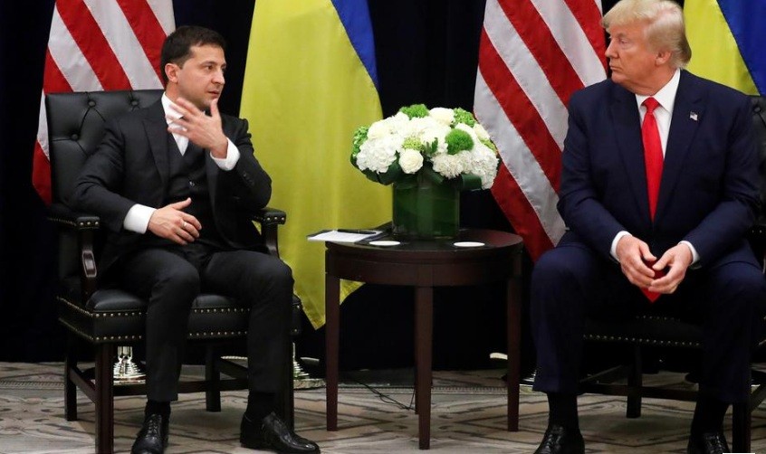 Tổng thống Ukraine Volodymyr Zelenskiy gặp Tổng thống Mỹ Donald Trump tại New York ngày 25/9. Ảnh: Reuters