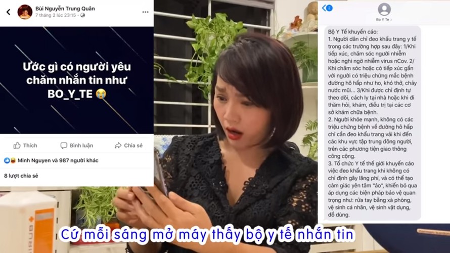 Hiệu ứng tin nhắn của Bộ Y tế được Thái Thùy Linh đưa vào clip Ông bà anh thời Covid-19 