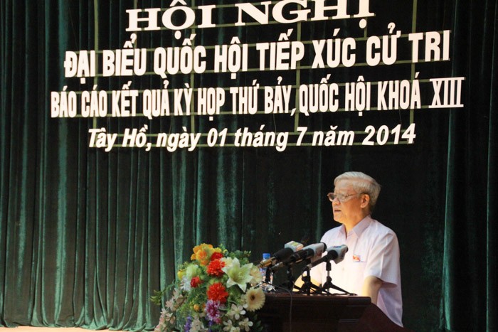 Tổng Bí thư Nguyễn Phú Trọng khẳng định chống tham nhũng không nhân nhượng ai.