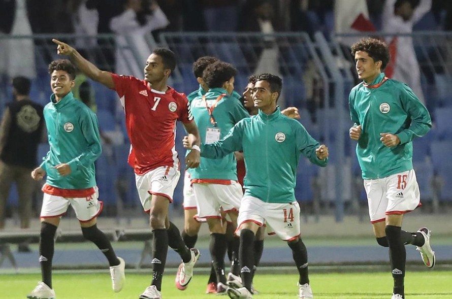 Tuyển U16 Yemen ăn mừng chiến thắng