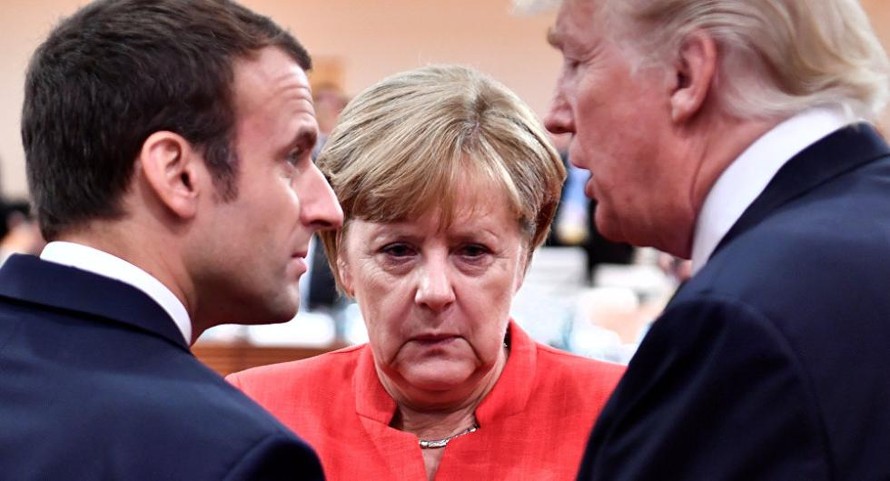 Lãnh đạo Mỹ, Pháp, Đức tại Hội nghị thượng đỉnh G20-2017 (Ảnh: Reuters)
