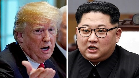 Tổng thống Mỹ Donald Trump (trái) và Nhà lãnh đạo Triều Tiên Kim Jong-un.