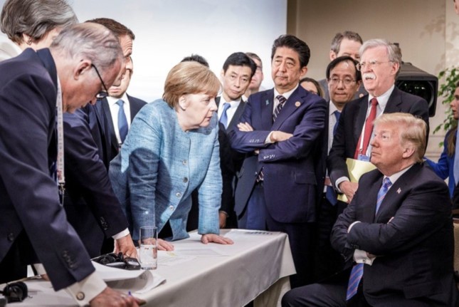 Căng thẳng tại Hội nghị thượng đỉnh G7 (Ảnh: Jesco DenzelAP Photo)