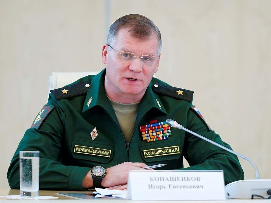 Người phát ngôn Quân đội Nga, Thiếu tướng Igor Konashenkov phát biểu trong buổi họp báo ở thủ đô Moskva