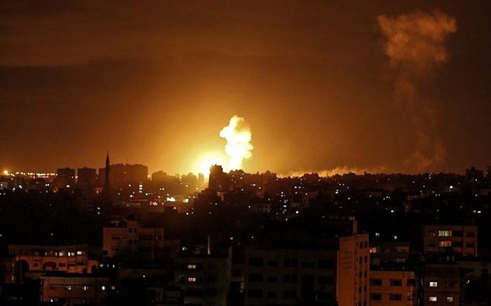 Hiện trường vụ tấn công của Israel nhằm vào dải Gaza