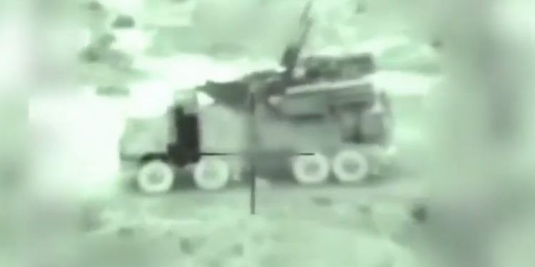 Hình ảnh trong video ghi lại cuộc không kích của Israel nhằm vào hệ thống phòng không Pantsir-S1 của Syria