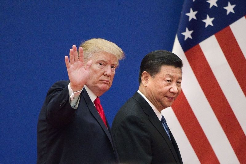 Tổng thống Mỹ Donald Trump và Chủ tịch Trung Quốc Tập Cận Bình tại Bắc Kinh vào tháng 11 năm 2017 (Ảnh:AFP)