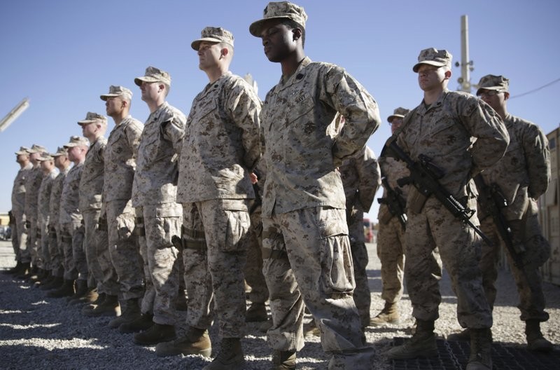 Các binh sĩ thuộc lực lương thủy quân lục chiến Mỹ tại căn cứ quân sự Shorab thuộc tỉnh Helmand, Afghanistan (Ảnh:AP)