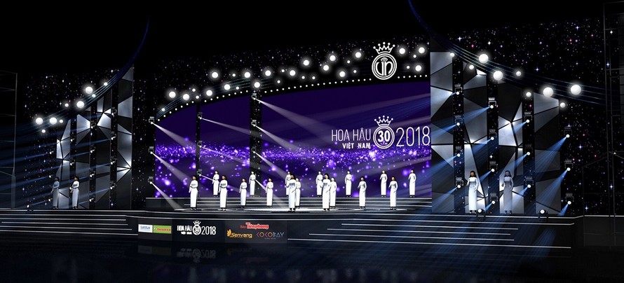 Phối cảnh sân khấu với chủ đề “Ánh sáng” cho đêm chung kết HHVN 2018. Ảnh: SV