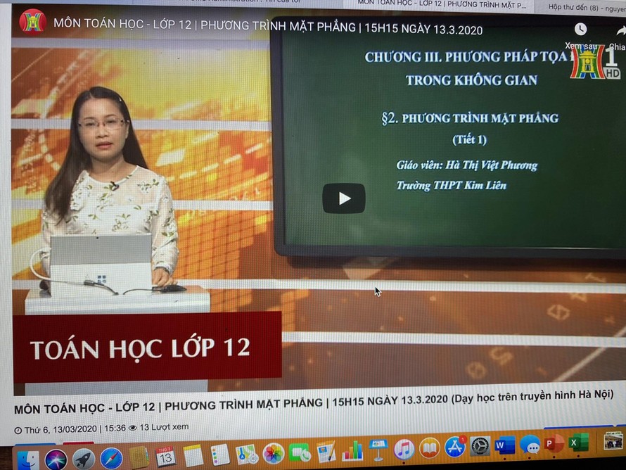 Giáo viên Hà Nội dạy học qua truyền hình cho học sinh cuối cấp