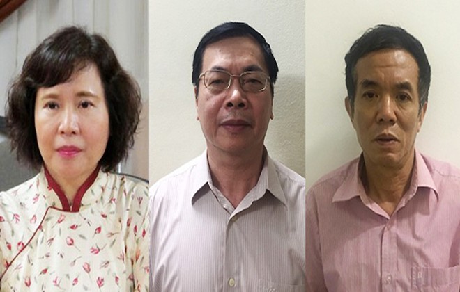 Bà Hồ Thị Kim Thoa, ông Vũ Huy Hoàng và ông Phan Chí Dũng vừa bị khởi tố