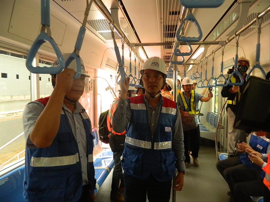 Đoàn tàu đầu tiên tuyến metro Bến Thành – Suối Tiên đã được TPHCM nhập về Depot Long Bình sẵn sàng chạy thử nghiệm. Ảnh: Huy Thịnh 