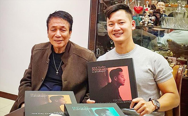 Đức Tuấn và Phú Quang trong buổi giới thiệu album Đức Tuấn- Phú Quang Symphony 