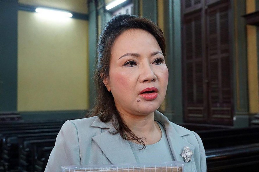 Bà Chu Thị Bình tại phiên xử cấp sơ thẩm. Ảnh: Tân Châu 