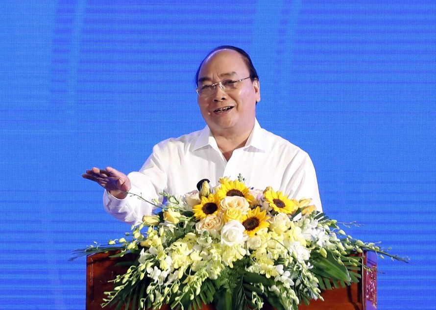 Thủ tướng Nguyễn Xuân Phúc phát biểu tại Hội nghị. Ảnh: ttxvn