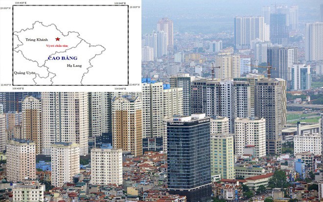Ba trận động đất liên tiếp rung chấn Hà Nội