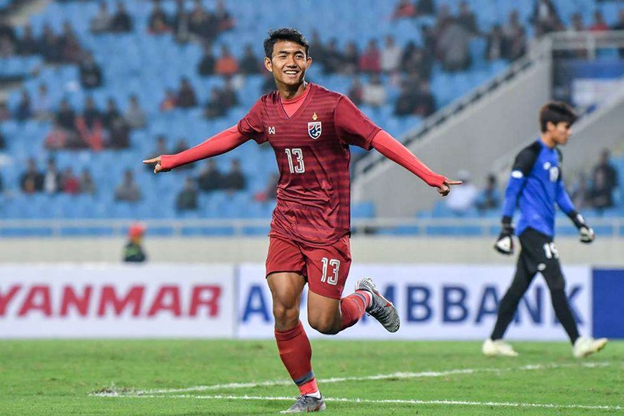 Suphanat Mueanta ăn mừng bàn thắng vào lưới U23 Brunei. Ảnh: Goal
