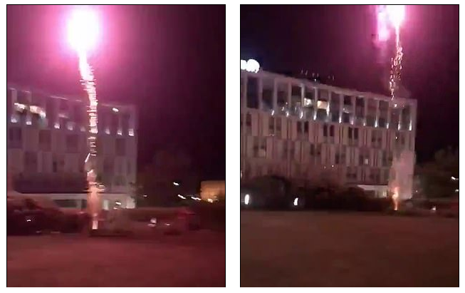 Một số CĐV được cho là của Liverpool đã đốt pháo hoa lúc 4 giờ sáng trước khách sạn Hilton, nơi mà Barca đang đóng quân