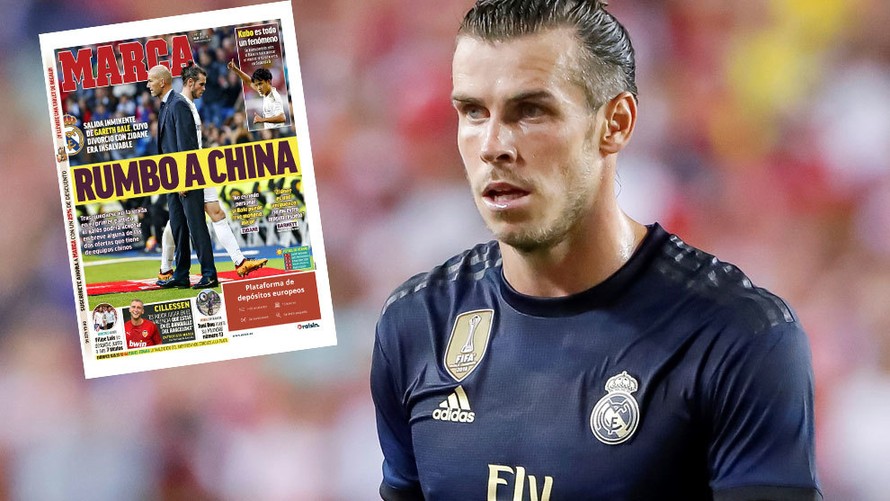 Gareth Bale trên đường đến Trung Quốc thi đấu.
