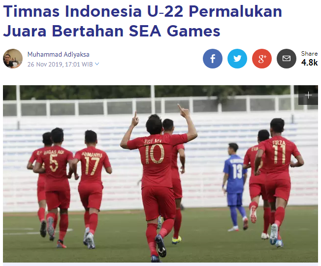 Báo Indonesia xát muối vào nỗi đau của U22 Thái Lan