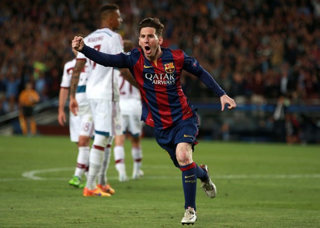 Trong cả 2 trận Messi chọc thủng lưới Bayern, Barca đều thắng
