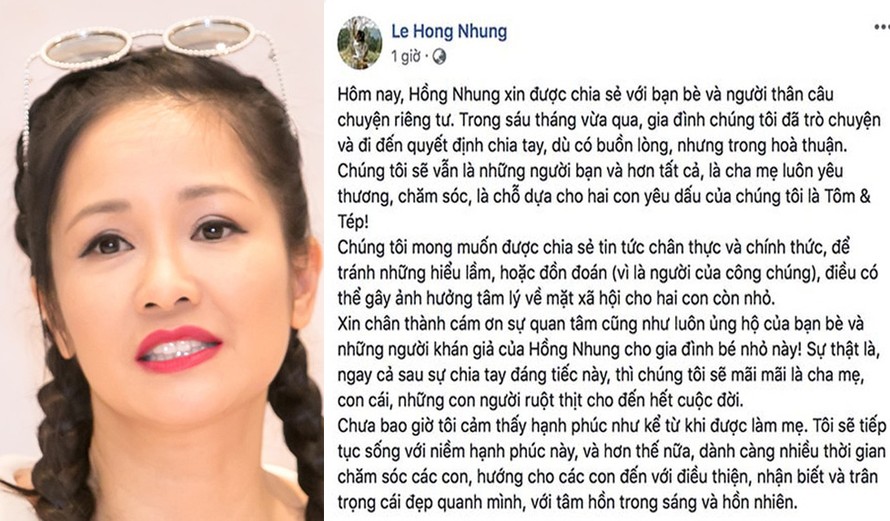 SỐC: Ca sĩ Hồng Nhung và chồng ly hôn