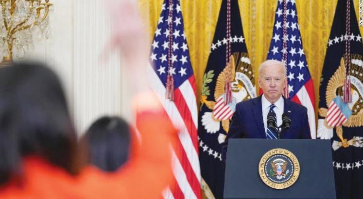 Ông Biden tại buổi họp báo đầu tiên 