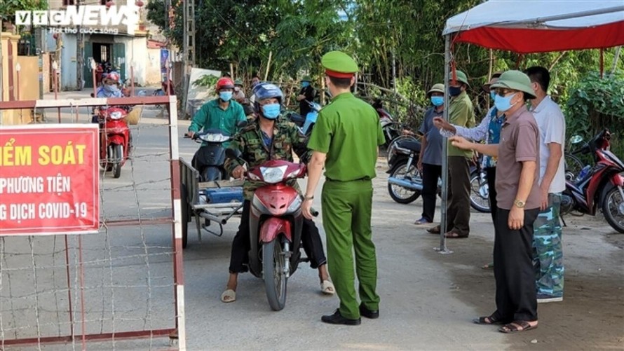 Một chốt kiểm soát dịch COVID-19 ở tỉnh Bắc Ninh Nguồn: VOV 