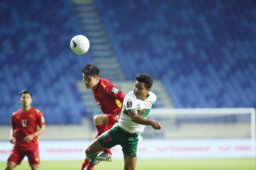 Đội tuyển Việt Nam vừa giành chiến thắng thuyết phục 4-0 trước Indonesia để củng cố vị trí nhất bảng G. ảnh: Hữu Phạm 