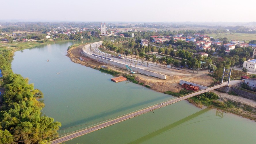 Ảnh minh hoạ: Dự án Xây dựng cấp bách hệ thống chống lũ lụt sông Cầu kết hợp hoàn thiện hạ tầng đô thị hai bên bờ sông Cầu ở Thái Nguyên 