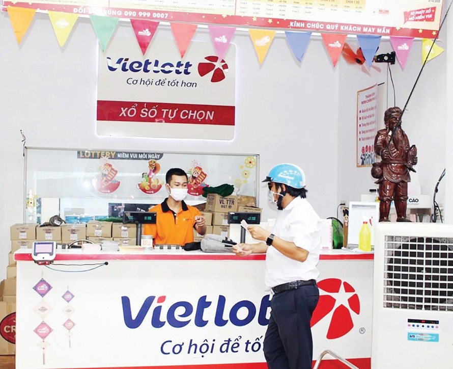 Một điểm bán hàng của Vietlott