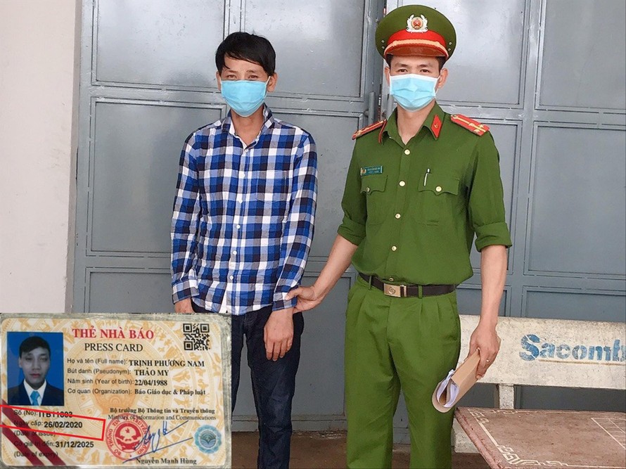 Trịnh Phương Nam, Giám đốc CEDC bị bắt cùng với thẻ nhà báo giả (ảnh nhỏ)