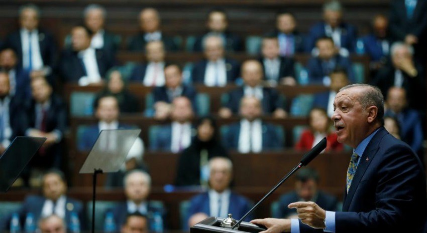 Tổng thống Thổ Nhĩ Kỳ Erdogan phát biểu trước Quốc hội ngày 23/10 Ảnh: Reuters