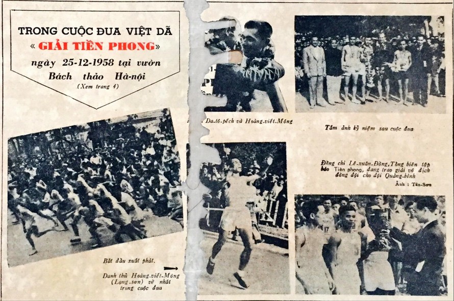 Những tấm ảnh đăng ngày 27/12/1958 ghi lại ngày thi đấu giải Việt dã báo Tiền Phong lần đầu tiên