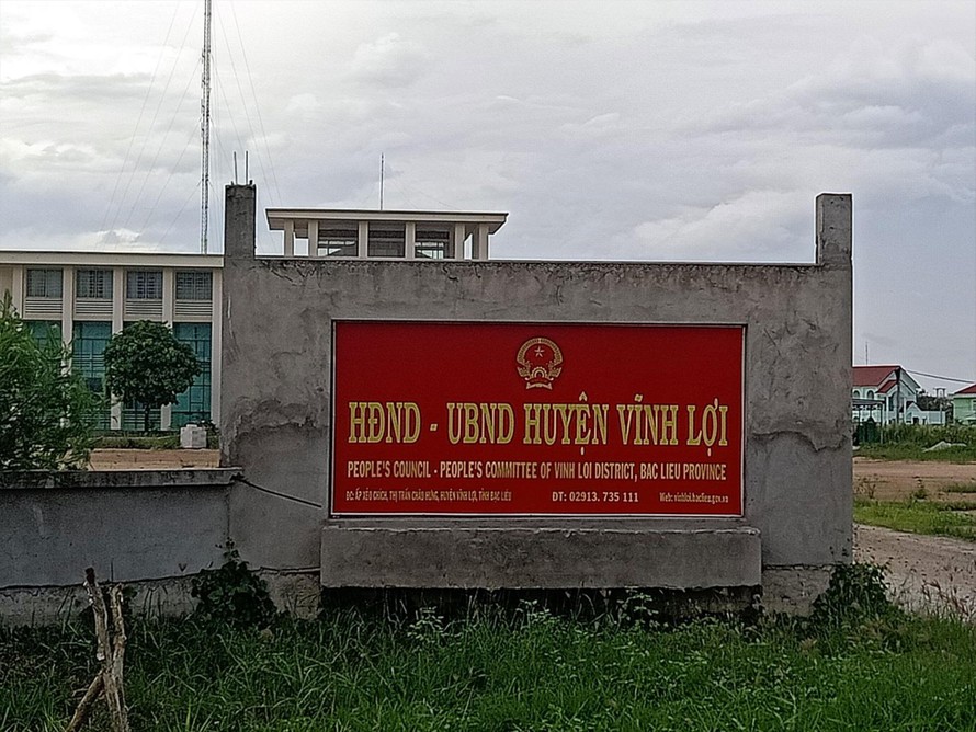 Trụ sở HÐND, UBND huyện Vĩnh Lợi- nơi có hàng loạt cán bộ bị kỷ luật 