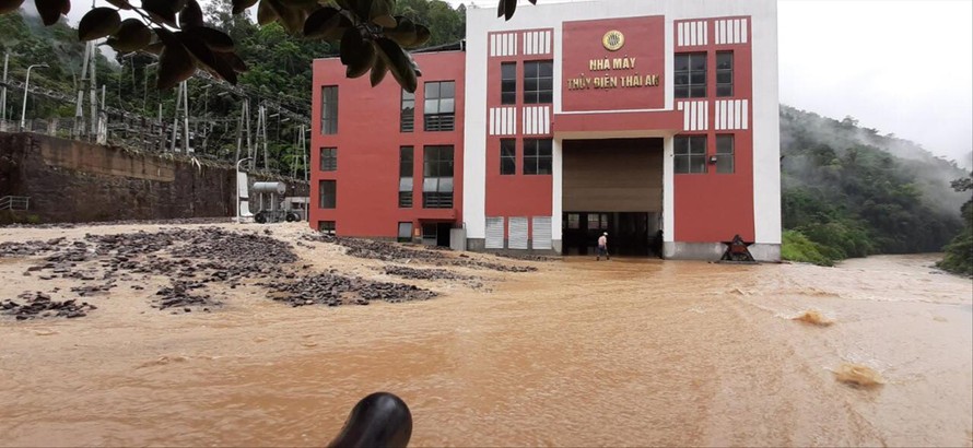 Nhà máy thủy điện Thái An, huyện Quản Bạ (Hà Giang) bị lũ vùi lấp Ảnh: Ngọc Hà 